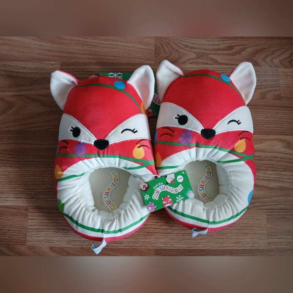 Squishmallows Slippers Festive Fox